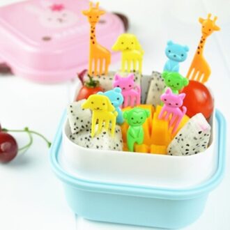 Animal Farm Fruit Vork Mini Cartoon Kinderen Snack Cake Dessert Snack Dessert Pick Tandenstoker Lunches Party Decoratie Vorken G10pcs randomly sent
