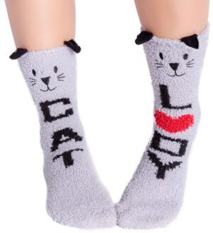 Animal Fun Socks Grijs,Roze,Versch.kleure/Patroon,Wit - One Size