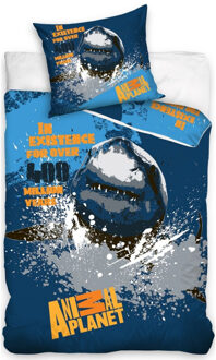 Animal Planet Dekbedovertrek Haai Blauw 104x200/70x80 cm