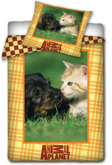 Animal Planet hond en kat dekbedovertrek, 140 x 200 cm