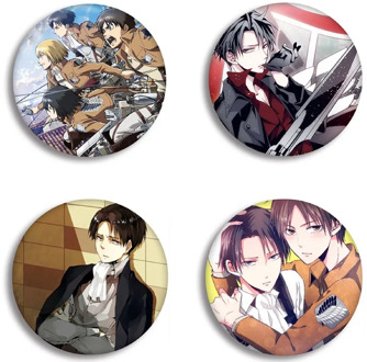 Anime Attack on Titan Cosplay Badge Cartoon Figure Eren Levi Brooch Pins bags Badges for Backpacks Button Clothes