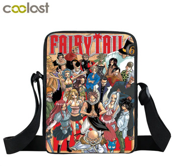 Anime Fairy Tail Shoulder Bag Children School Bags Girls Boys Mini Messenger Bag Gift For Kids Natsu Happy Erza Elza Cross Bags