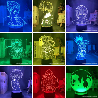 Anime HUNTERxHUNTER 3D LED Night Light 7 Color Changing Lamp Room Decoration Animation Peripheral Figure Toy Christmas Gift