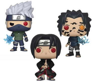 Anime Naruto Hatake Kakashi Sasuke Curse Mark Uchiha Itachi Figure Collection Vinyl Doll Model Toys