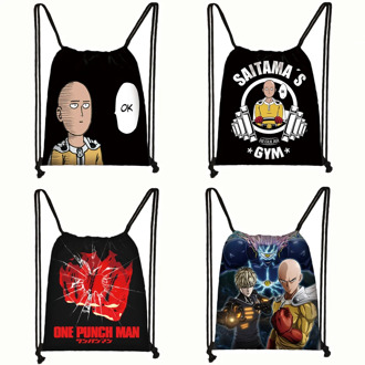 anime One Punch Man drawstring bag women men backpack Saitama Genos travel bag teenager boys ONE PUNCH-MAN storage bag book bag