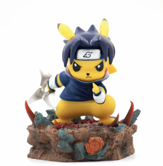 Anime pocket Pikachu as Naruto Sasuke and Hidan Action Figure Model Decoration Toys