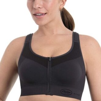 Anita Active Front Zip Sports Bra Grijs,Roze - X-Small,Small,Medium,Large,X-Large,XX-Large