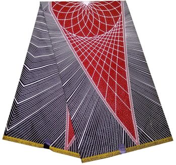 Ankara Afrika Gedrukt Wax Stof Gegarandeerd Echte Wax Stof Rood & Zwart Patroon Naaien Materiaal 6 Yards lot