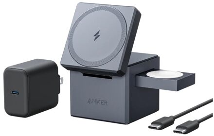 Anker 3-in-1 Cube with MageSafe 2B2 Oplader Zwart