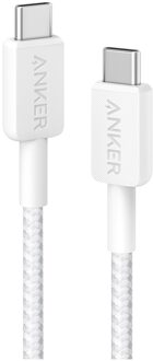 Anker 322 USB-C to USB-C Cable Nylon 0.9M 60W Oplader Wit