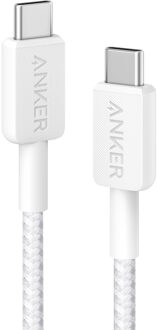 Anker 322 USB-C to USB-C Cable Nylon 0.9M 60W Oplader Wit