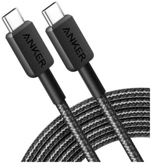 Anker 322 USB-C to USB-C Cable Nylon (1.8M Braided Black) 60W Kabel Zwart