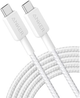 Anker 322 USB-C to USB-C Cable Nylon 3M 60W Oplader Wit