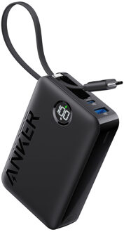 Anker 335 PowerCore Powerbank 20.000 mAh met ingebouwde USB-C kabel - Zwart - One size