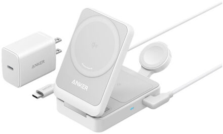 Anker MagGo Wireless Charging Station (3-in-1 Foldable Pad) Oplader Wit