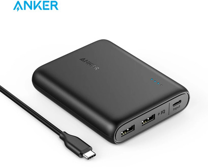Anker PowerCore 13000 C(USB-C Input only),Compact 13000mAh 2-Port Ultra Portable Phone Charger,Power Bank for iPhone Samsung etc