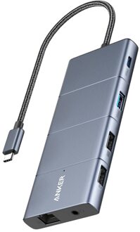 Anker PowerExpand 11-in-1 USB-C PD 10Gbps Data Hub USB Hub Grijs