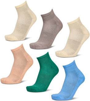 Ankle 6 Pack Sokken Unisex - Beige - Maat 43 - 46 - Katoen