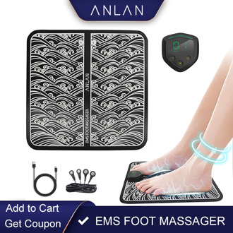 ANLAN Electric EMS Foot Massager Vibrating Physiotherapy Pedicure Foot Massager Vibrator Wireless Feet Muscle Stimulator Unisex