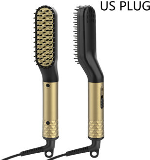 ANLAN Stijltang Kam Duurzame Elektrische Verwarmde Steil Haar Borstel Kam LCD Keramische Stijltang Brush EU US Plug