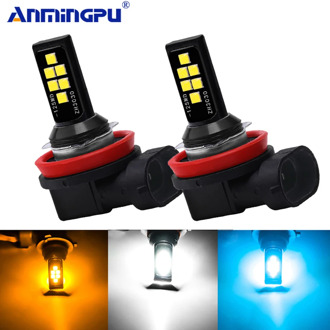 Anmingpu 2x Car Fog Lamp H11 Led Lamp H1 H3 Led H7 9005 HB3 9006 HB4 H9 H8 H27 Led Canbus Car Led Fog Light Bulb White Ice Blue