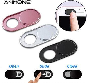ANMONE Laptop Camera lens Webcam Cover Fisheye Slider Ultra Thin Metal Web Camera Sticker Shutter for Phone Notebook Tablet
