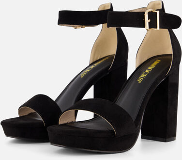 Ann Rocks Sandalen met hak zwart Textiel - 37,39,40,41,42