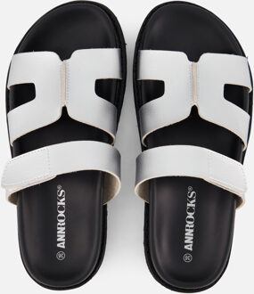 Ann Rocks Sandalen zwart Pu Zilver - 36,37,38,39,40,41