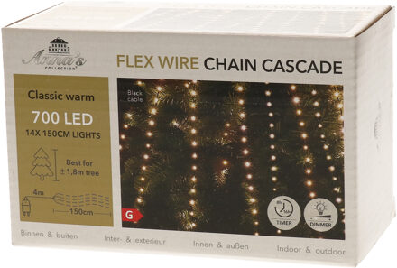 Anna Collection Cascade draadverlichting - voor boom 180 cm - 700 leds - Kerstverlichting kerstboom Zwart