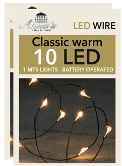 Anna Collection lichtdraad - 2x st- zwart - warm wit - 100 cm - Lichtsnoeren