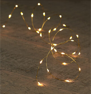 Anna Collection lichtdraad - goud - met 10 leds - warm wit - 100 cm - Lichtsnoeren