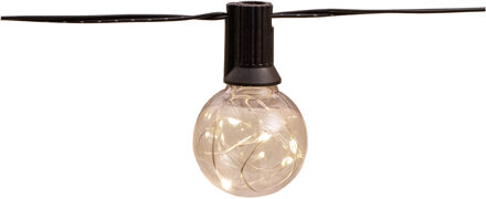 Anna Collection Solar tuinverlichting lichtsnoer - met 20 lampjes/bollampjes - warm wit - 600 cm