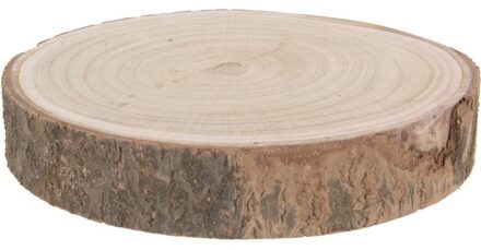 Anna Paulowna boomschijf - bruin - hout - 23-28 cm - decoratie - kaarsenplateau