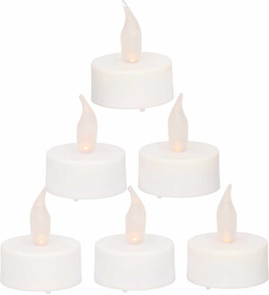 Anna's Collection 12x Led theelichtjes/waxinelichtjes geel flameffect met timer functie