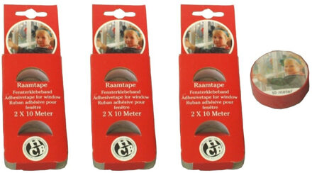 Anna's Collection 12x Rode raamtape kerstversiering op rol 10 meter - raamversiering / raam plakband