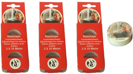 Anna's Collection 12x Witte raamtape kerstversiering op rol 10 meter - raamversiering / raam plakband