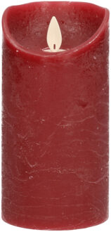 Anna's Collection 1x Bordeaux rode LED kaarsen / stompkaarsen met bewegende vlam 15 cm