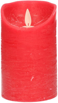 Anna's Collection 1x Rode LED kaarsen / stompkaarsen met bewegende vlam 12,5 cm
