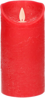 Anna's Collection 1x Rode LED kaarsen / stompkaarsen met bewegende vlam 15 cm