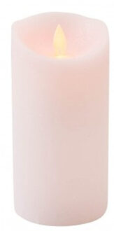 Anna's Collection 1x Roze LED kaars / stompkaars met bewegende vlam 15 cm