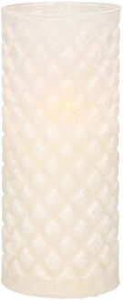 Anna's Collection 1x stuks luxe led kaarsen in glas D7,5 x H17,5 cm