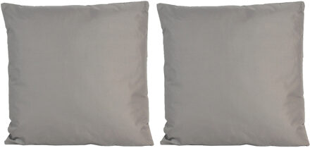 Anna's Collection 2x Grote bank/sier kussens voor binnen en buiten in de kleur grijs 60 x 60 cm