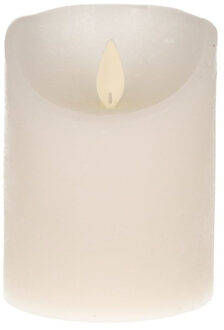 Anna's Collection 2x LED kaars/stompkaars wit met dansvlam 10 cm - LED kaarsen