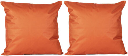 Anna's Collection 4x Bank/sier kussens voor binnen en buiten in de kleur oranje 45 x 45 cm