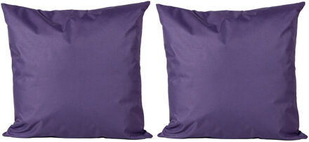 Anna's Collection 4x Bank/sier kussens voor binnen en buiten in de kleur paars 45 x 45 cm