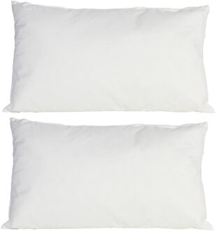 Anna's Collection 4x Bank/sier kussens voor binnen en buiten in de kleur wit 30 x 50 cm