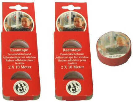 Anna's Collection 4x Rode raamtape kerstversiering op rol 10 meter - raamversiering / raam plakband