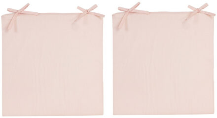 Anna's Collection 4x Stoelkussens voor binnen en buiten in de kleur lichtroze 40 x 40 cm Tuinkussens voor buitenstoele