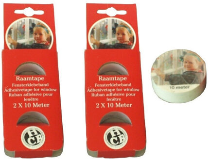 Anna's Collection 4x Witte raamtape kerstversiering op rol 10 meter - raamversiering / raam plakband