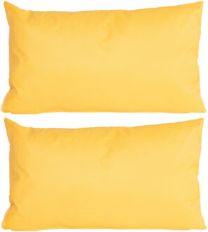Anna's Collection 6x Bank/sier kussens voor binnen en buiten in de kleur geel 30 x 50 cm
